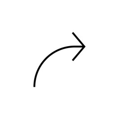 Black Arrow Icon Isolated on White Background – Vector Illustration