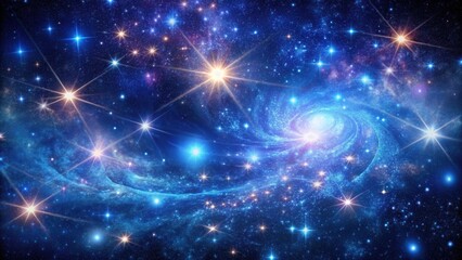 Obraz premium A Celestial Tapestry of Brilliant Stars and Galactic Swirls, a Cosmic Ballet of Light and Color in the Vast Expanse of the Universe