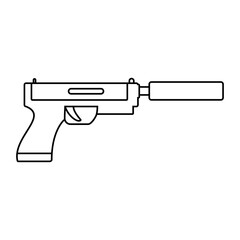 Pistol icon vector. Revolver illustration sign. Weapon symbol or logo.