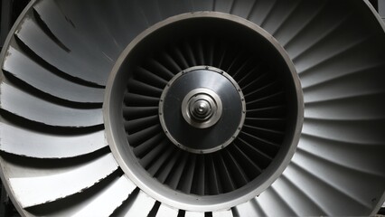 The Heart of Flight: A Striking Close-Up of a Turbine Engine, Displaying Precision Engineering and Powerful Aerodynamic Design.