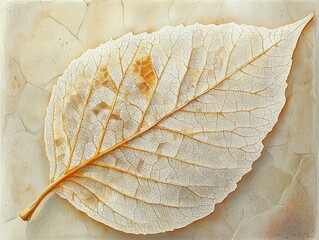 Single leaf isolated against a neutral background showcasing its unique shape and texture