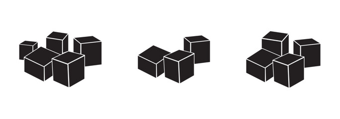 Cube icon linear logo isolated