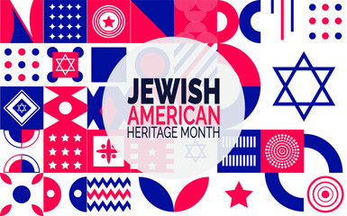 Obraz premium May is Jewish American Heritage Month. Holiday concept. suitable for placard, Background Template, Greeting Card, Poster design, with text inscription, Classic Social Media Post. Vector illustration 