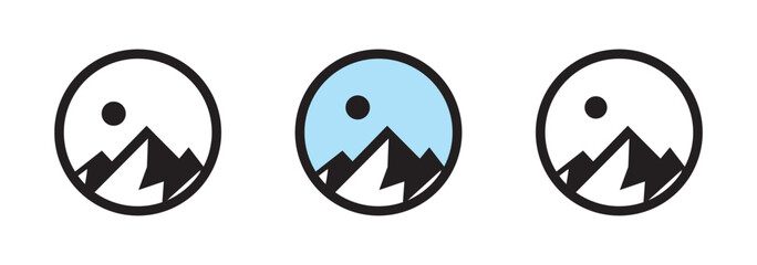 Gallery icon Symbol collection thin outline set