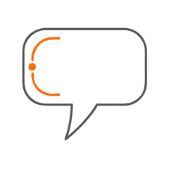 Naklejka premium Minimalist speech bubble with open quotation, representing message, dialogue, or communication 