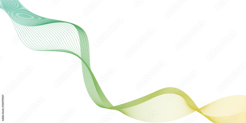 Canvas Prints abstract green wave line background, abstract smooth waves on white background wavy lines illustrati