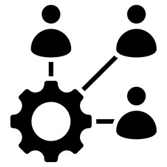 Outsourcing Coordination Icon Black Style