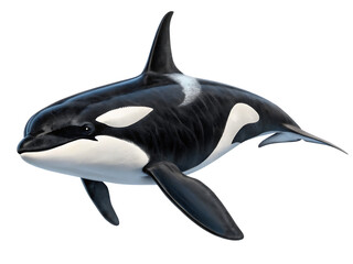 Obraz premium Orca Killer Whale - Isolated on White Background as Transparent. PNG. AI GENERATED