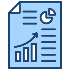Report Generation Icon Lineal Blue Style