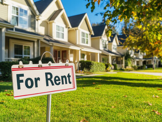 Houses available for rent in a suburban neighborhood