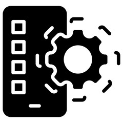 Mobile App Development Icon Black Style