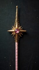 Enchanting Pink Star Wand &ndash; A Touch of Magic | Fairy Tale Magic Wand with Golden Accents