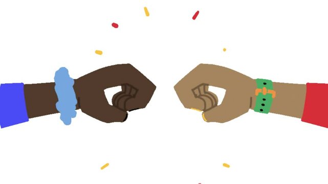 Animated Friendship Day Hands Unity Sticker Pair Fistbump.mp4