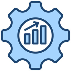 Organizational Development Icon Lineal Blue Style