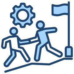 Leadership Development Icon Lineal Blue Style