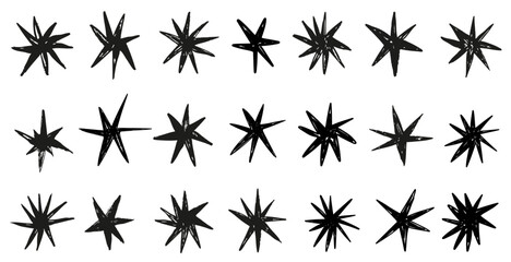 Chalk crayon star doodle sketch set. Hand drawn blinking spark doodle sketch scribble decorative scrapbook flare glare light vector illustrations
