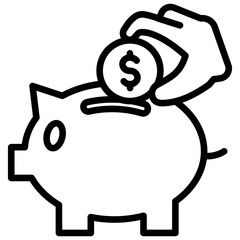 Savings Account Earning Icon Lineal Syle