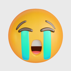 3d crying emoji showing intense sadness and despair