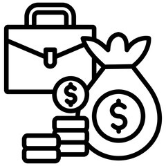 Job Earning Icon Lineal Syle
