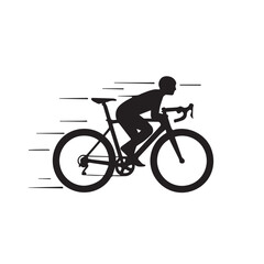 Fototapeta premium Cycling silhouette vector man riding a bike