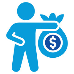 Wage Icon Dual Tone Color Style