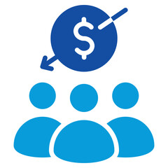 Crowdsource Income Icon Dual Tone Color Style