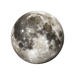Full moon isolated on transparent background. Png