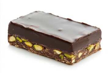 Chocolate bar with pistachio and nut filling