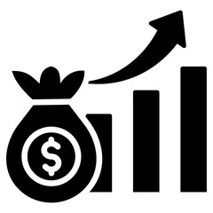 Capital Gains Icon Black Style