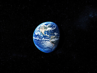 Fototapeta premium Bright view of Earth from space captured in high detail