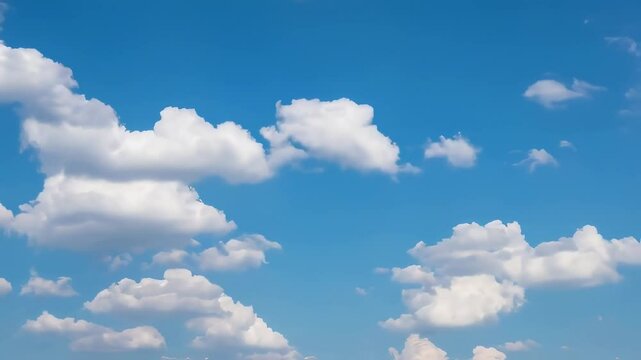 Time lapse of clouds in a clear sky moving to the left