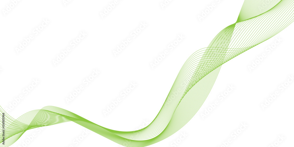 Canvas Prints abstract background with a wave line surface made of gray dots on white, he green lines are very thi