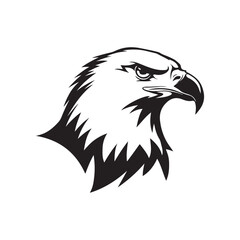 Fototapeta premium Silhouette eagle head vector isolate on white background 
