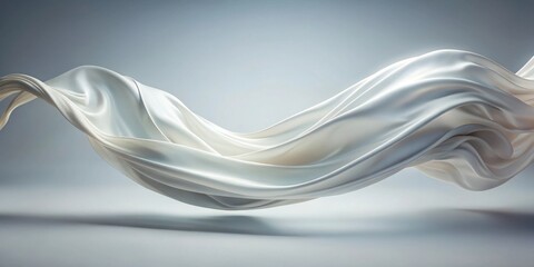 Obraz premium Elegant Draped Fabric A Luxurious, Flowing White Textile in Motion, Perfect for Design and Artistic Applications