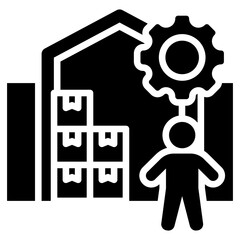 Warehouse Management Icon Black Style