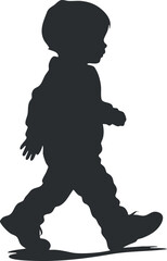 Fototapeta premium Silhouette of a walking child vector illustration for design and decoration purposes.