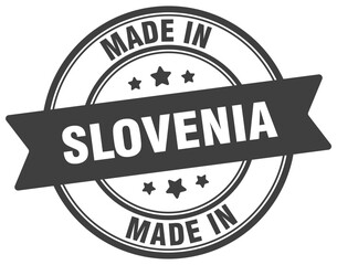Made in Slovenia round sign. Made in Slovenia stamp.