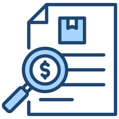 Inventory Valuation Icon Lineal Blue Style