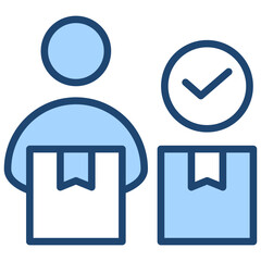 Finished Goods Inventory Icon Lineal Blue Style