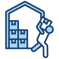 Stock Picking Icon Lineal Blue Style