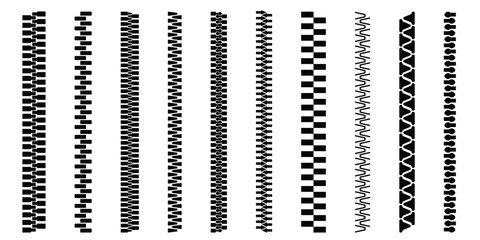 Zipper set. Zip brush. Zipper seamless. vector © Cezar_911