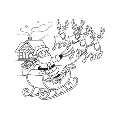 Obraz premium Santa Claus silhouette vector