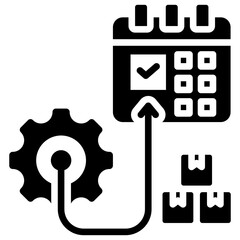 Production Planning Icon Black Style