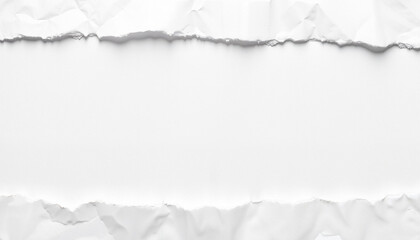 Obraz premium Torn paper edges texture in white space, creative background