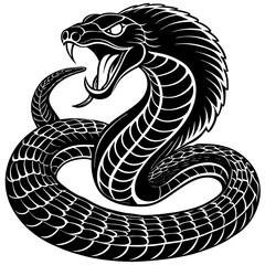 Fototapeta premium A vector silhouette of a snake coiled up