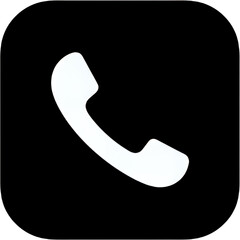 Rounded square with a phone receiver symbol and transparent background