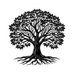 Obraz premium banyan tree black color vector 