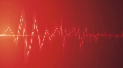 Abstract red waveform graphic, suitable for medical or technology presentations