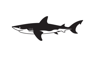 Obraz premium silhouette shark vector on white backwound
