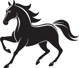 Obraz premium Majestic Horse Silhouette Vector - Black Vector Clipart for Design & Logos